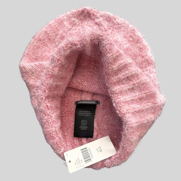 ANTHROPOLOGIE Pink Ribbed Knit Beanie, One Size, NWT - Picture 2 of 3